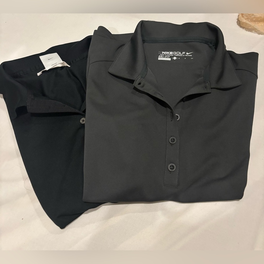 2 NEW Nike Golf Dri-Fit Charcoal Polo shirts